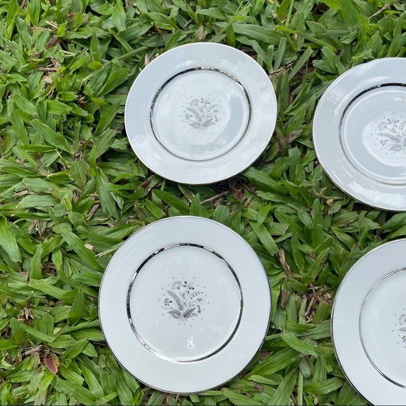 Vintage Carlton Fine China Bread and Butter Plates Set of 4 - Picture 6 of 10